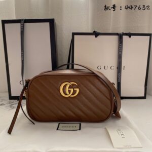 【AT4111】グッチGG Marmont斜め掛けバッグ - キャラメルカラーレザー製女性向けフェイクションバッグ | Gucci Firenze