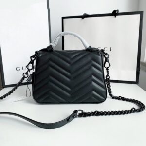 【AT4113】グッチ(Gucci) マルモント ミニハンドバッグ 黒羊皮 チェーンショルダーバッグ 21x15.5x8cm | Gucci Italy