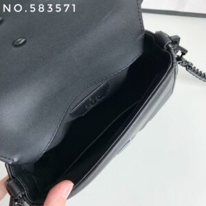 【AT4113】グッチ(Gucci) マルモント ミニハンドバッグ 黒羊皮 チェーンショルダーバッグ 21x15.5x8cm | Gucci Italy