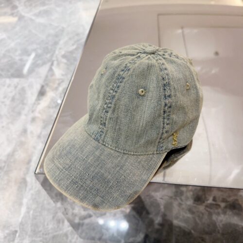 【AT4149】🧢✨ イヴ・サンローラン デニムベースボールキャップ｜ファッションとしてのヴィンテージ必須アイテム YSL