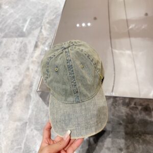 【AT4149】🧢✨ イヴ・サンローラン デニムベースボールキャップ｜ファッションとしてのヴィンテージ必須アイテム YSL
