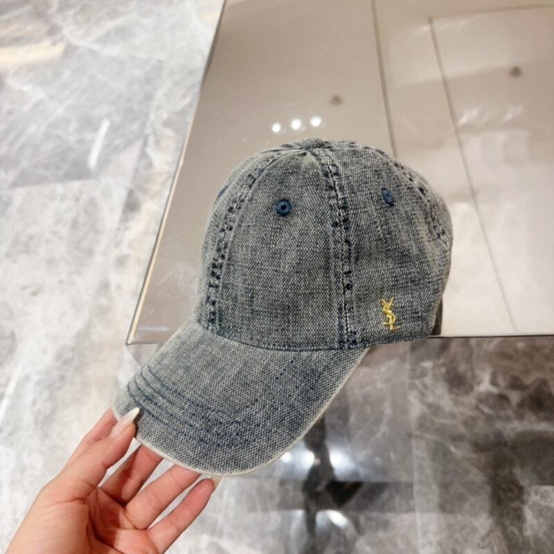 【AT4150】🧢 YSL新作 サンローラン クラシック デニムキャップ レトロなヴィンテージスタイル ユニセックス