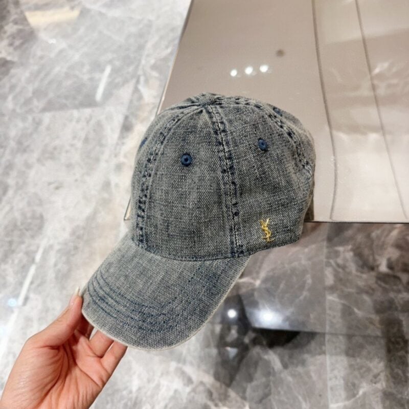 【AT4150】🧢 YSL新作 サンローラン クラシック デニムキャップ レトロなヴィンテージスタイル ユニセックス
