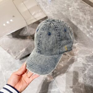 【AT4150】🧢 YSL新作 サンローラン クラシック デニムキャップ レトロなヴィンテージスタイル ユニセックス