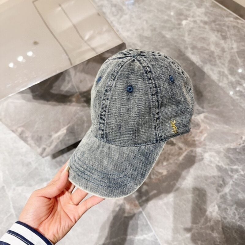 【AT4150】🧢 YSL新作 サンローラン クラシック デニムキャップ レトロなヴィンテージスタイル ユニセックス