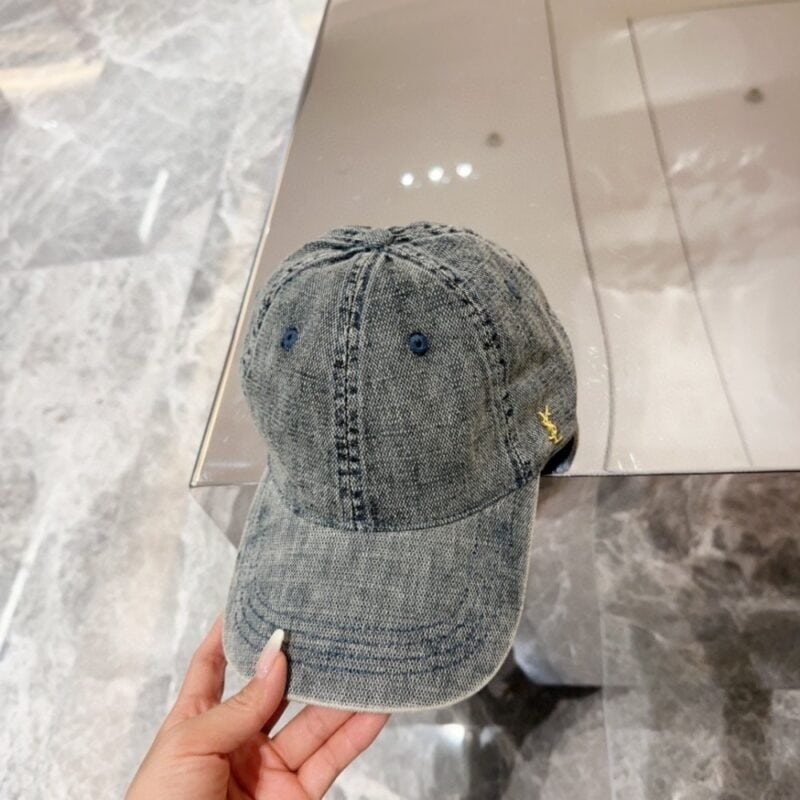 【AT4150】🧢 YSL新作 サンローラン クラシック デニムキャップ レトロなヴィンテージスタイル ユニセックス