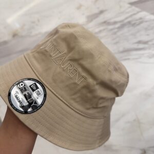 【AT4153】🧢サンローラン x ニューエラ コラボアイテム 無地バケットハット YSL