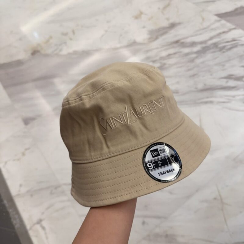 【AT4153】🧢サンローラン x ニューエラ コラボアイテム 無地バケットハット YSL