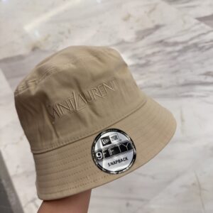 【AT4153】🧢サンローラン x ニューエラ コラボアイテム 無地バケットハット YSL