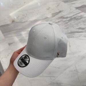 【AT4155】🧢 サンローラン × ニューエラ コラボレーションモデル 純白9FORTYベースボールキャップ YSL