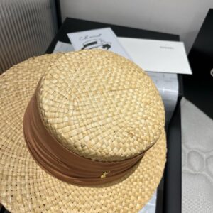【AT4170】🌾 サンローラン パリ限定草編み帽子🧢エレガントでレトロなデザイン YSL