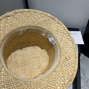 【AT4170】🌾 サンローラン パリ限定草編み帽子🧢エレガントでレトロなデザイン YSL