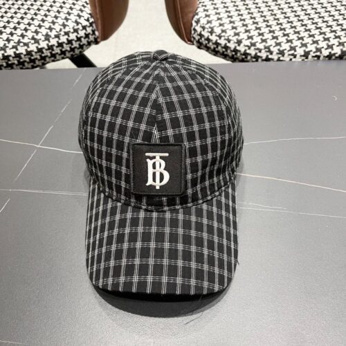 【AT5884】バーバリーチェック柄キャップ - ファッショナブルな高品質コットンリネンブレンドキャップ | Burberry London