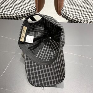 【AT5884】バーバリーチェック柄キャップ - ファッショナブルな高品質コットンリネンブレンドキャップ | Burberry London