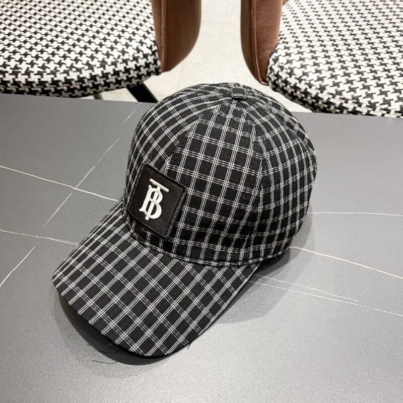 【AT5884】バーバリーチェック柄キャップ - ファッショナブルな高品質コットンリネンブレンドキャップ | Burberry London