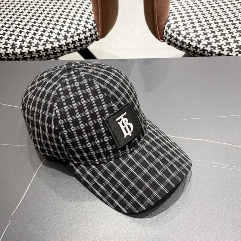【AT5884】バーバリーチェック柄キャップ - ファッショナブルな高品質コットンリネンブレンドキャップ | Burberry London