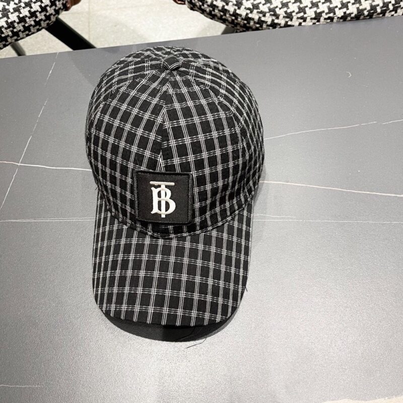 【AT5884】バーバリーチェック柄キャップ - ファッショナブルな高品質コットンリネンブレンドキャップ | Burberry London
