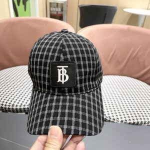 【AT5884】バーバリーチェック柄キャップ - ファッショナブルな高品質コットンリネンブレンドキャップ | Burberry London