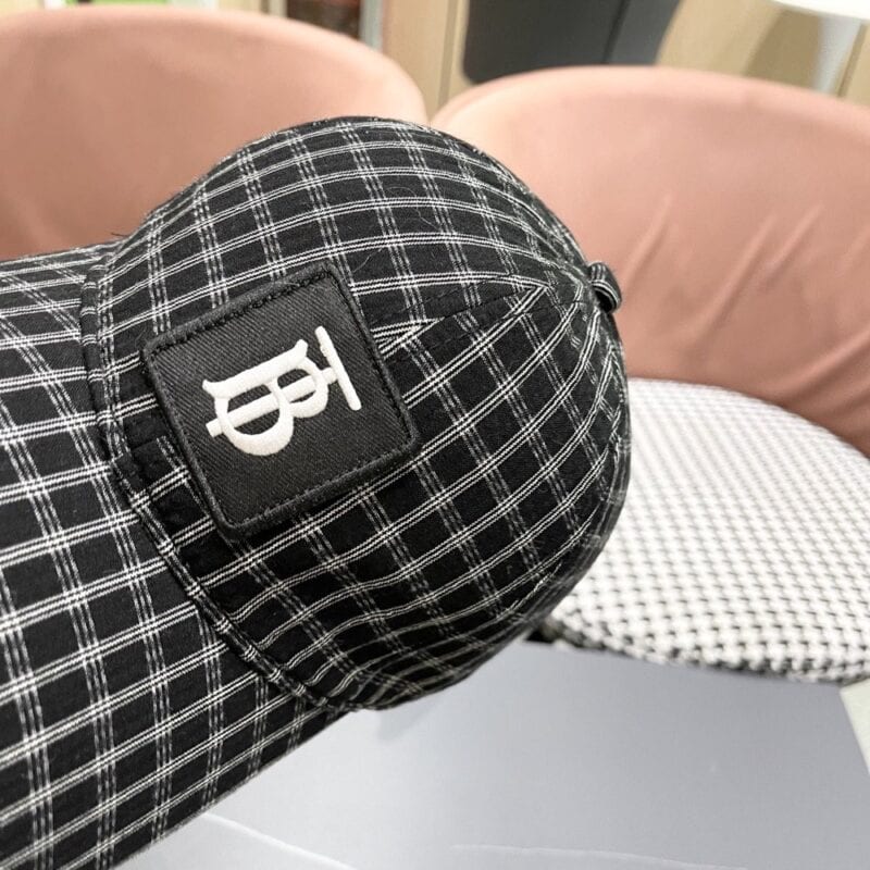 【AT5884】バーバリーチェック柄キャップ - ファッショナブルな高品質コットンリネンブレンドキャップ | Burberry London