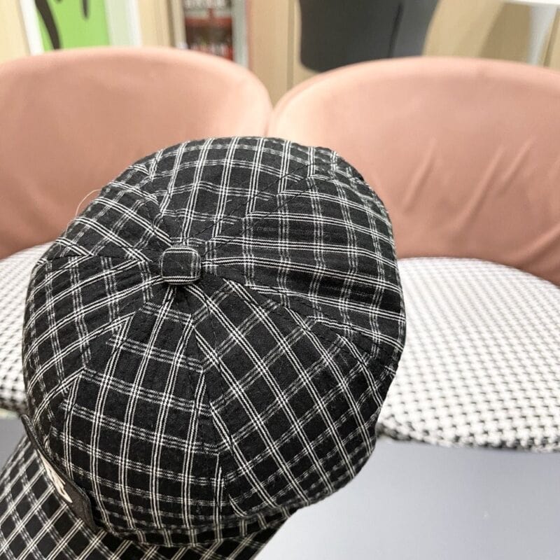 【AT5884】バーバリーチェック柄キャップ - ファッショナブルな高品質コットンリネンブレンドキャップ | Burberry London