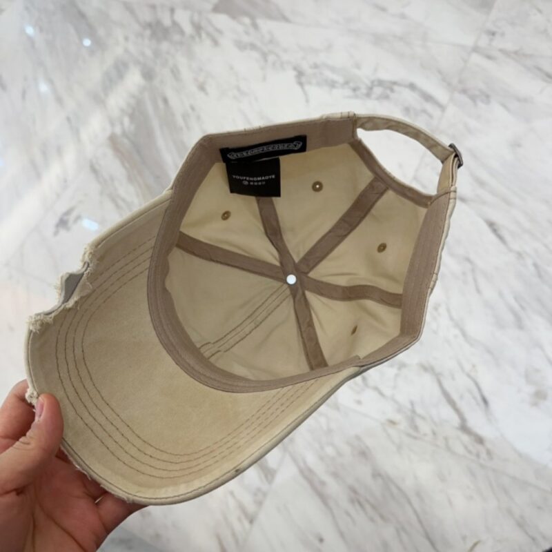 【AT5889】Chrome Hearts クロムハーツ 豪華な加工済みアイボリーのベースボールキャップ | Chrome Hearts