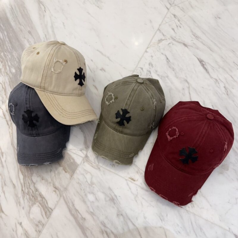 【AT5889】Chrome Hearts クロムハーツ 豪華な加工済みアイボリーのベースボールキャップ | Chrome Hearts