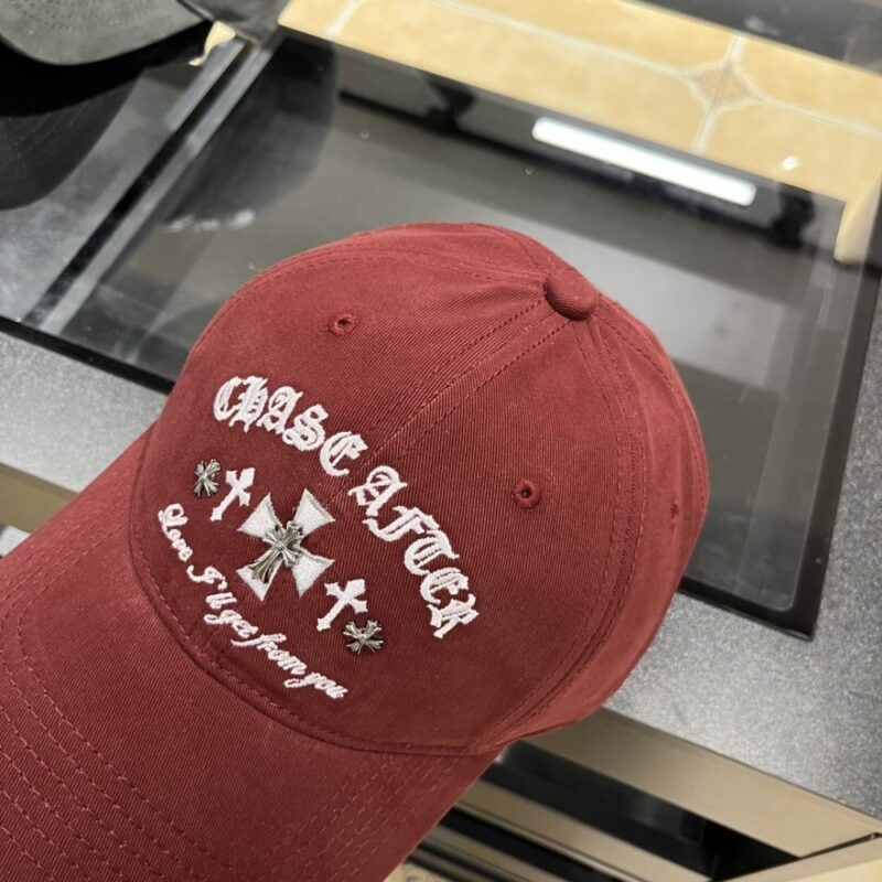 【AT5896】Chrome Hearts クロムハーツ ワインレッド ダックビル キャップ | Chrome Hearts