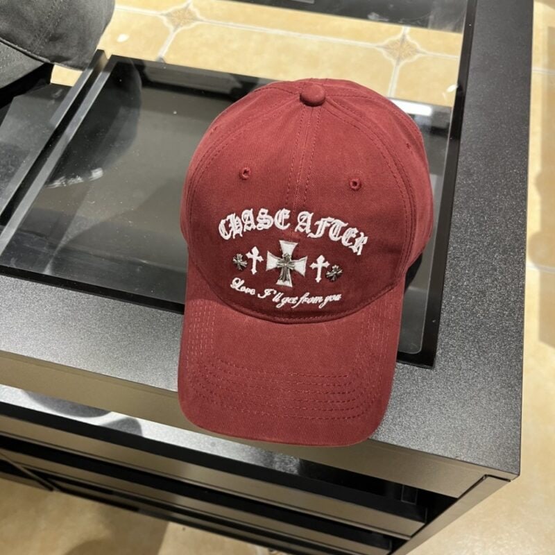 【AT5896】Chrome Hearts クロムハーツ ワインレッド ダックビル キャップ | Chrome Hearts