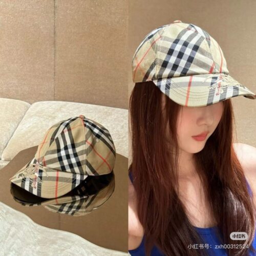 【AT5898】チェック柄調節可能な野球帽 - 都会のエレガントなファッションアイテム | Burberry London