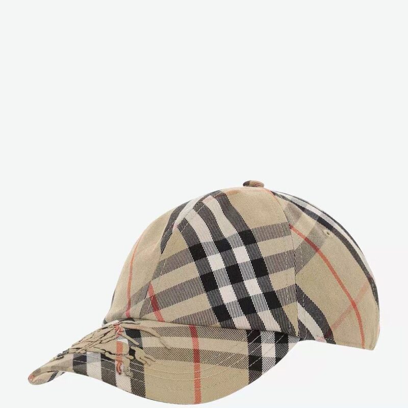 【AT5898】チェック柄調節可能な野球帽 - 都会のエレガントなファッションアイテム | Burberry London