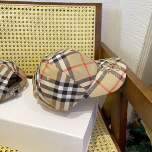 【AT5898】チェック柄調節可能な野球帽 - 都会のエレガントなファッションアイテム | Burberry London