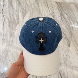 【AT5904】クロムハーツデニム ロック ベースボールキャップ | Chrome Hearts