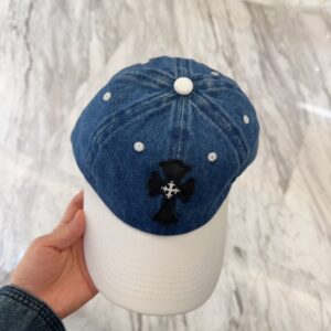 【AT5904】クロムハーツデニム ロック ベースボールキャップ | Chrome Hearts