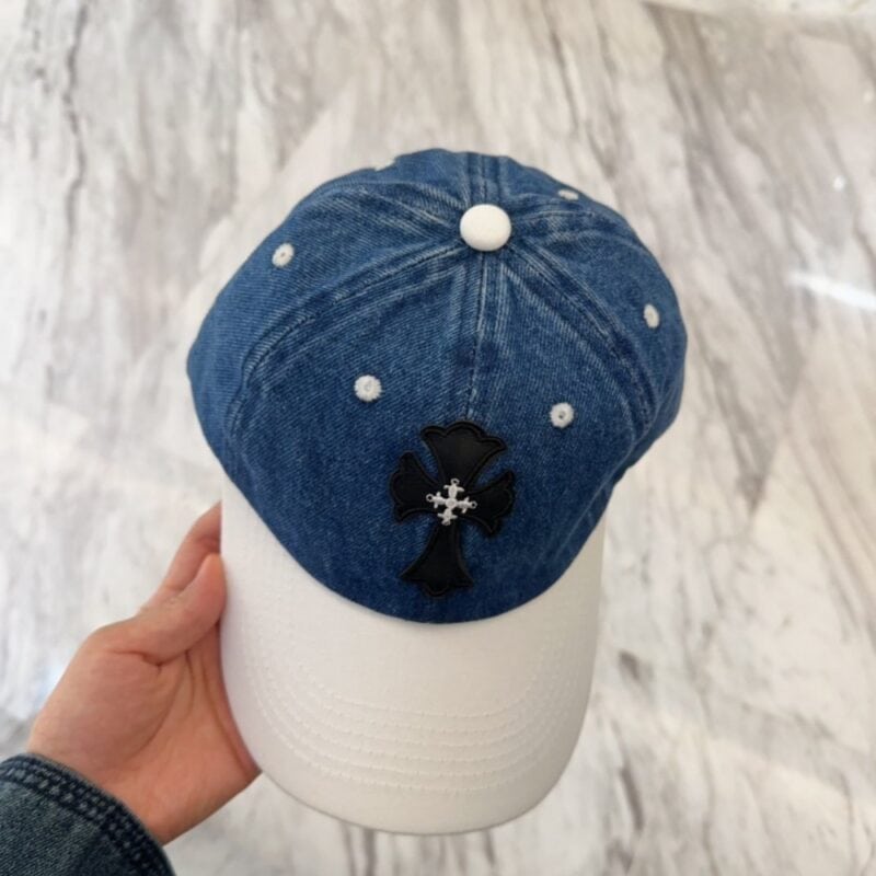 【AT5904】クロムハーツデニム ロック ベースボールキャップ | Chrome Hearts