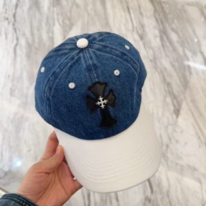 【AT5904】クロムハーツデニム ロック ベースボールキャップ | Chrome Hearts