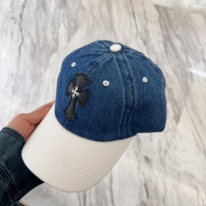 【AT5904】クロムハーツデニム ロック ベースボールキャップ | Chrome Hearts