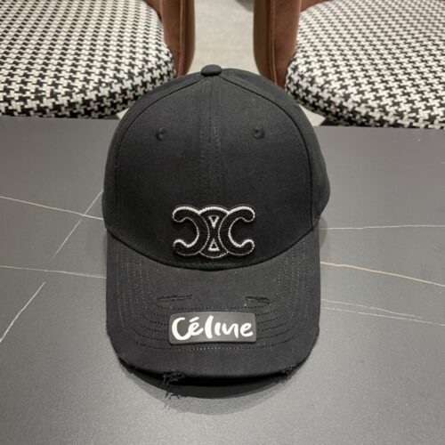【AT5906】Celine セリーヌ ロゴ ローテションベースボールキャップ 黒色 都会ファッション ストリートスタイル | Celine Paris
