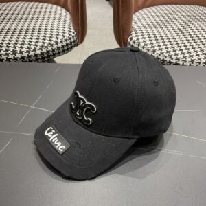 【AT5906】Celine セリーヌ ロゴ ローテションベースボールキャップ 黒色 都会ファッション ストリートスタイル | Celine Paris