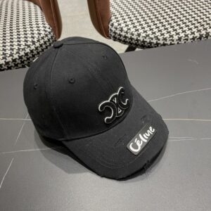 【AT5906】Celine セリーヌ ロゴ ローテションベースボールキャップ 黒色 都会ファッション ストリートスタイル | Celine Paris