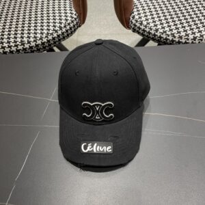 【AT5906】Celine セリーヌ ロゴ ローテションベースボールキャップ 黒色 都会ファッション ストリートスタイル | Celine Paris