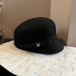 【AT5927】セリーヌ Celine 2024年秋冬コレクション ブラックウールダックビルキャップ | Céline