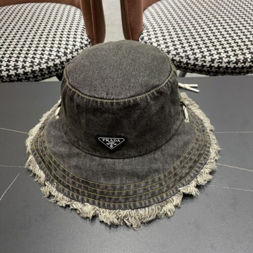 【AT5943】Pradaデニムフィッシャーマンハット-ストリートファッションとイタリアンラグジュアリー | Prada Milano
