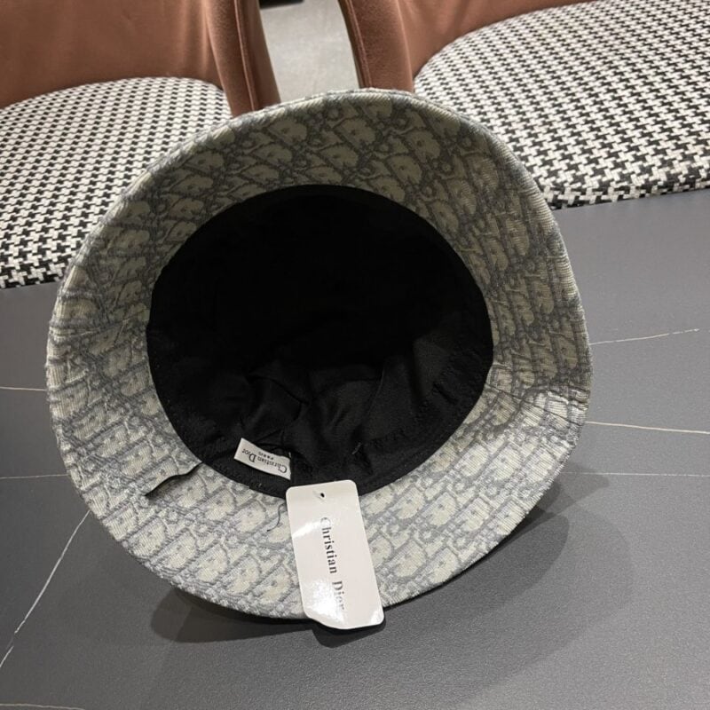 【AT5945】ディオール（Dior）の花柄フィッシャーハット - 繊細な灰白色のトーンで優雅な質感 | Christian Dior