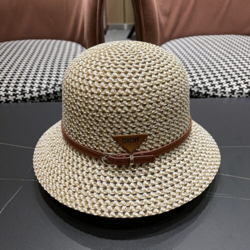 【AT5952】プラダ 刺繍入り編み帽 - 都会の女性のための優雅な夏アクセサリー | Prada Milano