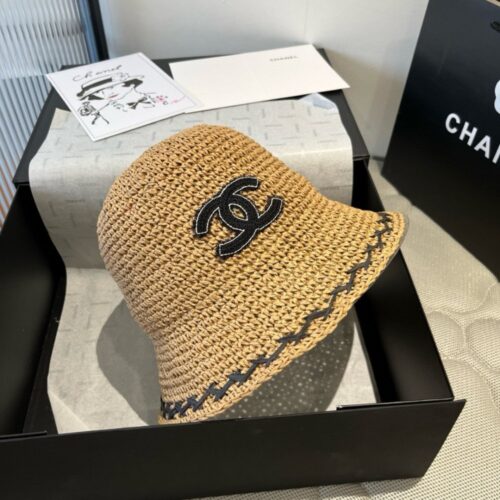 【AT5973】Chanelシャネル クラシックなストローハット、夏のリゾートファッションに最適 | Chanel Paris