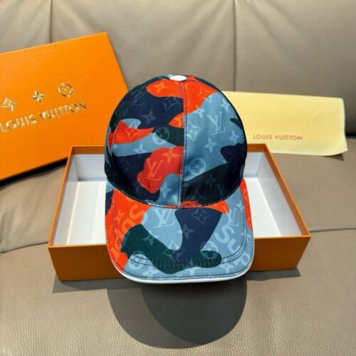 【AT6000】ルイ・ヴィトン ロゴキャップ 迷彩柄 個性的な都市ファッションアイテム | LV