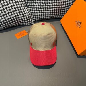 【AT6054】フルムーサ レディース野球帽 - クリーム色とローズピンクの贅沢なファッションアイテム | Hermes Paris