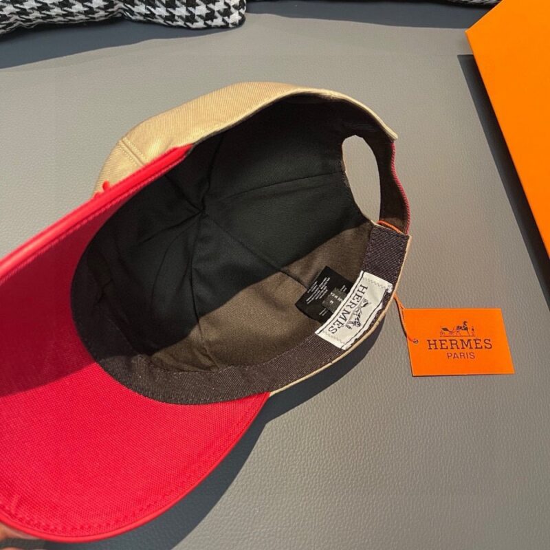 【AT6054】フルムーサ レディース野球帽 - クリーム色とローズピンクの贅沢なファッションアイテム | Hermes Paris