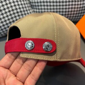 【AT6054】フルムーサ レディース野球帽 - クリーム色とローズピンクの贅沢なファッションアイテム | Hermes Paris