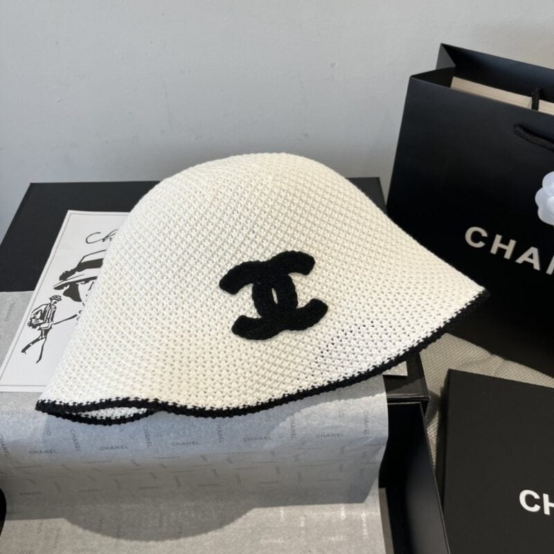 【AT6070】シャネル(CHANEL) 麦わら帽子 - ニット技術とクラシック配色の優雅さ | Chanel